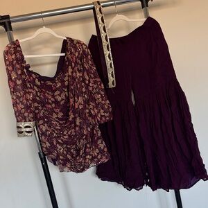 Floral Top and Gharara set with Embellished Details